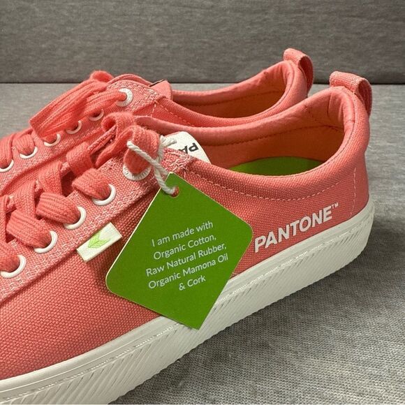 Cariuma Shoes Mens 9 Peach Canvas OCA Pantone Low Top Casual Summer Sneakers - Picture 9 of 10